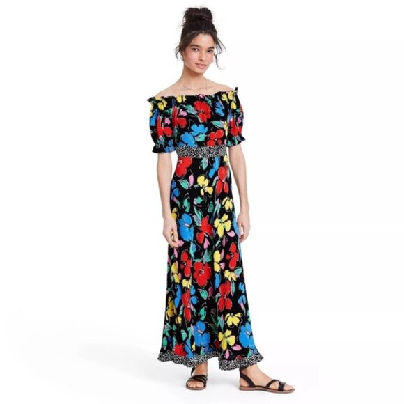 NWT RIXO x Target Floral Off The Shoulder Dress - Picture 1 of 12